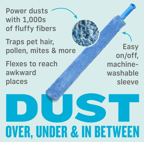 E-CLOTH Cleaning Dusting Fleixble Microfibre Wand With Machine Washable Pad CDW