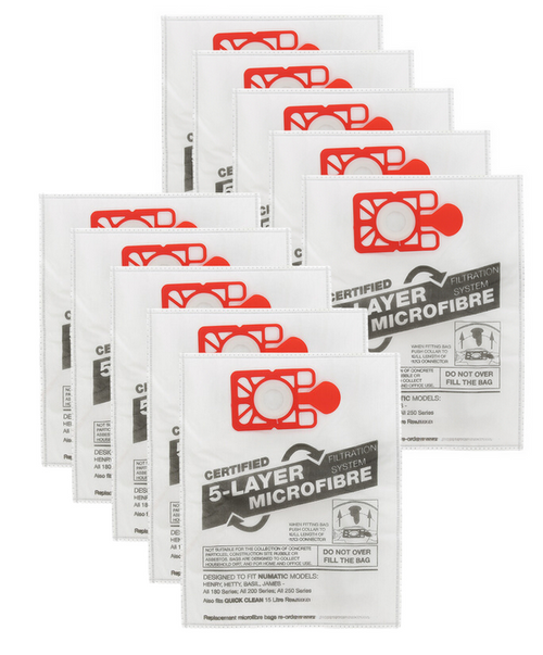 Henry Hoover Bags HepaFlo NVM-1CH Numatic Vacuum Models Pack of 10 Compatible