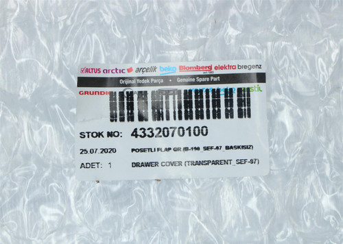 GENUINE BEKO DRAW COVER FLAP 4332070100