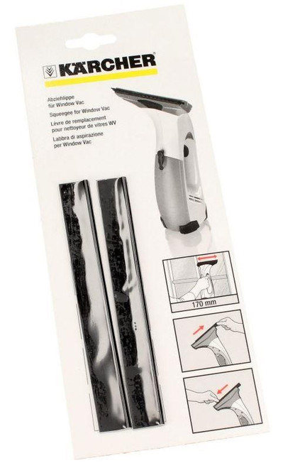 GENUINE Karcher WV2 WV5 WV50 WV75 Window Vac Medium Wiper Blades – 170mm (Pack of 2) 2.633-104.0