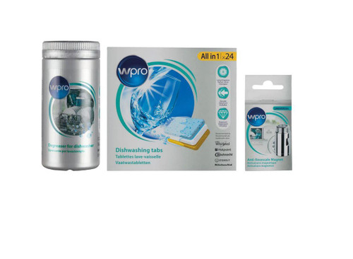 Wpro Dishwasher Care Kit – Complete Cleaning & Maintenance Set for Sparkling Results - C00379698
