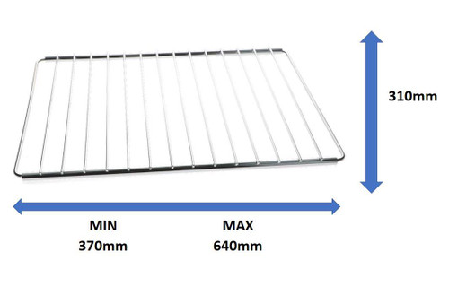 UNIVERSAL EXTENDABLE OVEN SHELF 370 X 640 WITH SCREW