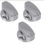 3 X BELLING OVEN COOKER CONTROL KNOB GENUINE GAS HOB SWITCH SILVER CHROME KNOBS