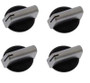 4 X BAUMATIC GENUINE OVEN COOKER KNOB GRILL HOB SWITCH DIAL SILVER BLACK