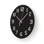 EASY TO READ LARGE NUMBER BLACK GLASS 30CM WALL CLOCK