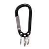 Spring Loaded C-Clip with 3-Individual .78" Split Key Rings | Lightweight Aluminum Black | 10/Pack