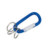 Spring Loaded C-Clip with 3-Individual .78" Split Key Rings | Lightweight Aluminum Blue | 10/Pack