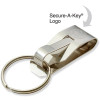 Key Carrier Clip-on | 302/304 Stainless Steel with 1-1/8" Nickel Plated Tempered Steel Split Ring for 1-3/4" Width Belt | 1/Card