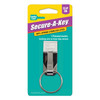 Key Carrier Clip-on | 302/304 Stainless Steel with 1-1/8" Nickel Plated Tempered Steel Split Ring for 1-3/4" Width Belt | 1/Card
