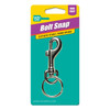 Bolt Snap |Nickel Plated Zinc with 1-1/8" Nickel Plated Split Key Ring | 1/Card