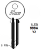 999A-Y2 Key Blank for Yale | Nickel-Plated