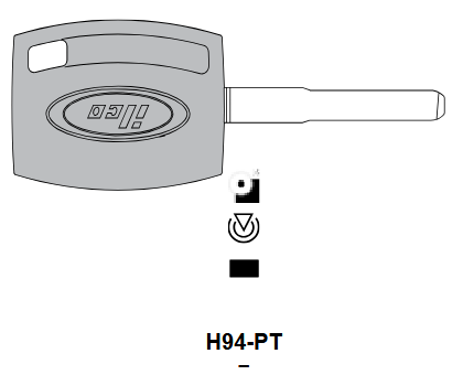 H94-PT Automotive Transponder Key Blank for Ford | Nickel-Silver