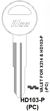 HD103-P Automotive Key Blank for Honda | Nickel-Plated