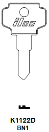 K1122D-BN1 Key Blank for Bargman | Nickel-Plated