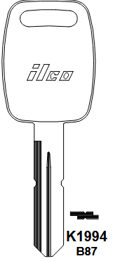 K1994-B87 Automotive Key Blank for Kenworth | Nickel-Plated