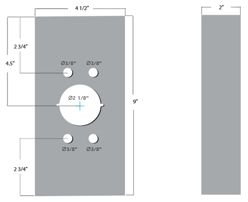 Weldable Gate Box | 9" x 4-1/2" x 2" | Von Duprin 22 Exit Device