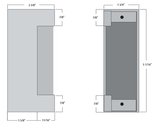 Weldable Gate Box | 5-1/16" x 2-3/8" x 1-3/4" | Electric Strikes (Adams Rite 7100, 7101, 7104; HES 5000U)