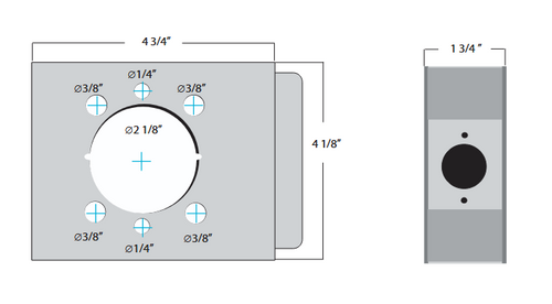 Weldable Gate Box | 4-1/8" x 4-3/4" x 1-3/4" | 2-3/4" Backset Cylindrical Locksets with Thru-Bolts
