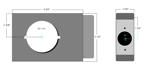 Weldable Gate Box | 3-1/2" x 4-3/4" x 1-5/8" | 2-3/4" Backset Cylindrical Locksets
