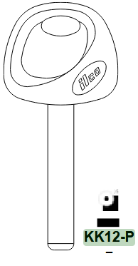 KK12-P Automotive Key Blank for Hyundai/Kia | Nickel-Silver