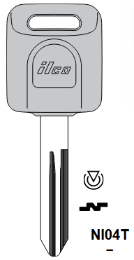 NI04T Automotive Transponder Key Blank for Nissan/Infiniti | Nickel-Plated
