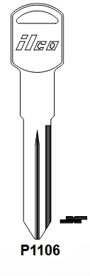 P1106-B86 Automotive Key Blank for GM | Nickel-Plated