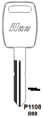 P1108-B88 Automotive Key Blank for GM | Nickel-Plated