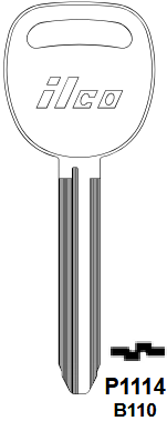 P1114-B110 Automotive Key Blank for Chevy Colorado and GM Canyon | Nickel-Plated