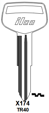 X174-TR40 Automotive Key Blank for Toyota | Nickel-Plated