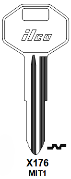 X176-MIT1 Automotive Key Blank for Mitsubishi | Nickel-Plated