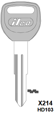 X214-HD103 Automotive Key Blank for Honda | Nickel-Plated