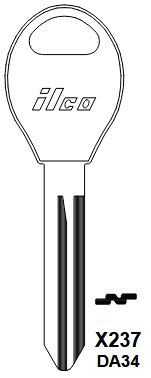 X237-DA34 Automotive Key Blank for Nissan | Nickel-Plated