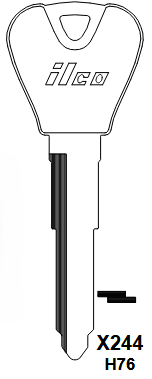 X244-H76 Automotive Key Blank for Ford | Nickel-Plated