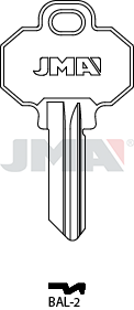 JMA 5-Pin Key Blank for Baldwin (Schlage C) | BAL-2 | BW2 | Nickel-Plated