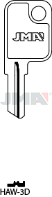 JMA Key Blank for Hayworth | HAW-3D | HAW2 | Nickel-Plated