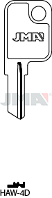 JMA Key Blank for Hayworth | HAW-4D | (HAW3) | Nickel-Plated