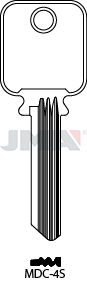 JMA Pro Line Key Blank for  Medeco (6-Pin G3 Biaxial) | MDC-4S | A1638 | Nickel-Silver
