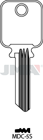 JMA Pro Line Key Blank for Medeco (5-Pin G3 Biaxial) | MDC-5S | 1638 | Nickel-Silver