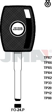 JMA Automotive Chipless Transponder Key Blank | TP00FO-24.P | Nickel Plated
