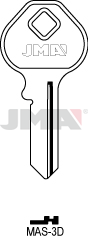 JMA Key Blank for Master Lock | MAS-2D | M12 | Nickel-Plated