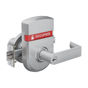 Grade 1 Keyed Privacy Lock | Rhodes Lever | Conventional Cylinder | Exterior Indicator "VACANT/OCCUPIED" | RH | 626