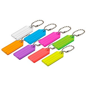 Key Tag with Ball Chain | Industrial Pack 50/Pkg | Color: Assorted