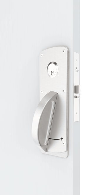 Ligature-Resistant Mortise Lockset | Beveled Latch | Asylum Function | RH | 2-3/4" Backset | Satin Chrome