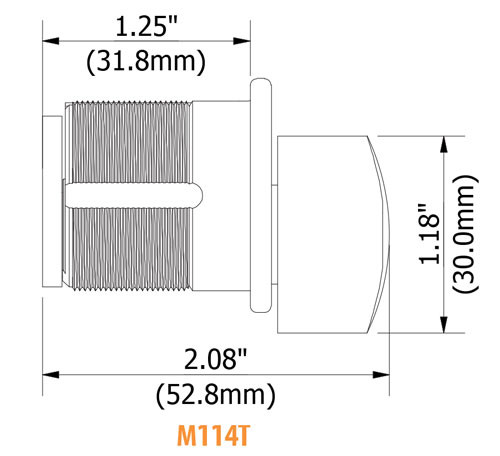 1-1/4" Mortise T-Turn Cylinder