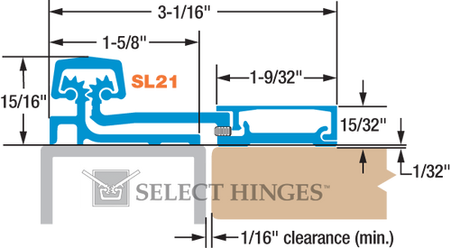 Full-Surface Swing-Clear Continuous Hinge