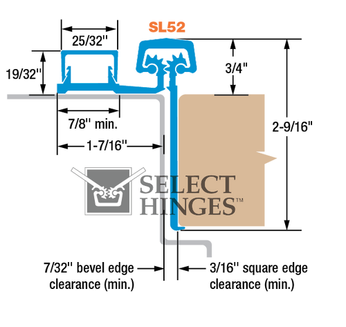 Half Mortise Geared Continuous Hinge