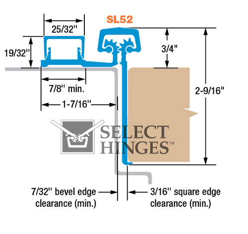 Half Mortise Geared Continuous Hinge