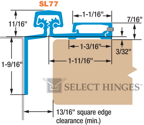 Half-Surface Safety Continuous Hinge