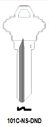 100C-NS-DND Key Blank for Schlage (5-Pin) | Nickel-Silver | Standard Bow | DND