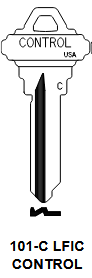 101-C Look-Alike LFIC Control Key Blank Schlage C Keyway | Nickel-Silver